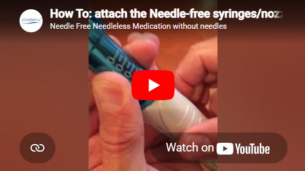 Load video: How To: attach the Needle-free syringes/nozzle to injector and injecting